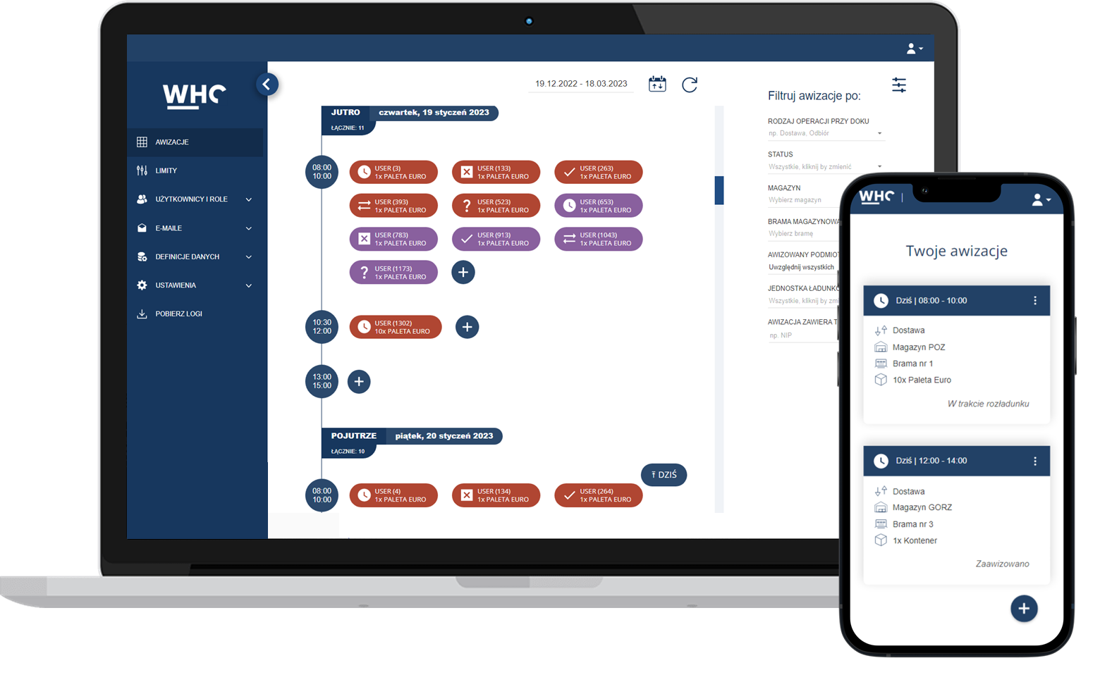 screenshot of WHC Dock Scheduling